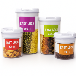 Airtight Kitchen Storage Jars_with airtight lids_perfect for storing cookies, crackers, and any snacks.