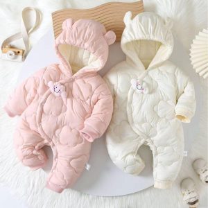 Newborn Baby Jumpsuit – Winter Fleece Lined Cotton-Padded