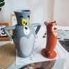 Cartoon Mouse & Tom Cat Resin Vase – Creative Hydroponic Flower Decor