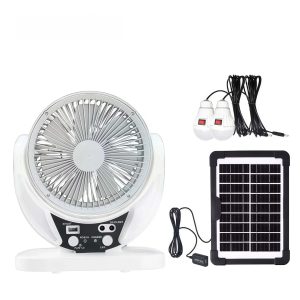 6 Inch Solar Rechargeable Fan with LED Light
